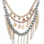 Vintage Gold Color Tassel Pendant Decorated Multi-layer Design Crystal Bib Necklaces
