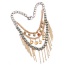 Vintage Gold Color Tassel Pendant Decorated Multi-layer Design Crystal Bib Necklaces