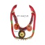 Exaggerate Multicolor Round Shape Pendant Decorated Double Layers Design Resin Bib Necklaces
