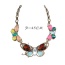 Exaggerate Multicolor Water Drop Diamond Decorated Butterfly Shape Design Alloy Bib Necklaces
