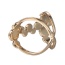 Personality Gold Color Round Shape Decorated Double Layer Design Alloy Korean Rings
