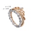 Personality Gold+silver Color Diamond Decorated Crown Shape Design Alloy Korean Rings