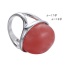 Personality Red Oval Stone Decorated Simple Design Rhinestone Korean Rings