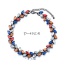Personality Blue Diamond Decorated Short Design Alloy Bib Necklaces