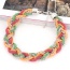 Exaggerated Pink&yellow Snake Shape Decorated  Collar Design