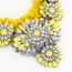 Elegant Yellow Diamond Flower Shape Decorated Hand-woven Collar Design