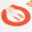Fashion Red Hollow Out Decorated Hand-woven Collar Design