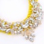 Fashion Yellow Diamond Leaf Decorated Hand-woven Collar Design