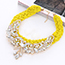Fashion Yellow Diamond Leaf Decorated Hand-woven Collar Design