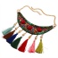 Exaggerated Multi-color Tassel&beads Weaving Pendant Decorated Collar Design Measle Bib Necklaces