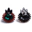 Personalized Black Gemstone Decorated Simple Design Cz Diamond Korean Rings