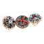 Personalized Red Diamond Decorated Flower Shape Design Alloy Korean Rings