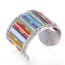 Vintage Multicolor Irregulay Beads Decorated Opening Shape Design Crystal Fashion Bangles