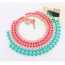 Bohemia Multicolor Gemstone Decorated Multilayer Design Alloy Bib Necklaces