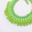 Bohemia Green Gemstone Decorated Multilayer Design Alloy Bib Necklaces