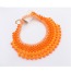 Bohemia Orange Gemstone Decorated Multilayer Design Alloy Bib Necklaces
