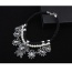 Exquisite Gray Gemstone Decorated Flower Simple Design Alloy Bib Necklaces