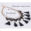 Exquisite Black Triangle Decorated Tassel Design Lace Tassel Necklaces