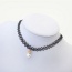 Vintage Black Pearl Pendant Decorated Hollow Out Weaving Short Design Alloy Pendants
