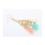Vintage Multi-color Tassel Pendant Decorated Hollow Out Waterdrop Shape Design Alloy Korean Earrings