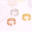 Fashion Silver Color Diamond Decorated Multilayer Opening Ring
