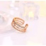Fashion Pink Diamond Decorated Multilayer Opening Ring