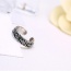 Vintage Silver Metal Weaving Decorated Opening Ring