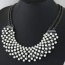 Vintage White Pearl Weaving Decorated Double Layer Chains Necklace