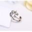 Personality Silver Color Triangle Decorated Double Layer Opening Ring