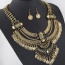 Exaggerated Antique Gold Coins Shape Tassel Pendant Decorated Geometric Shape Jewelry Sets