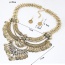 Exaggerated Antique Gold Coins Shape Tassel Pendant Decorated Geometric Shape Jewelry Sets