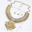 Vintage Gold Color Heart Shape Pendant Decorated Hollow Out Simple Jewelry Sets