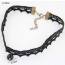 Sweet Black Ball Shape Pendant Decorated Lace Chain Necklace
