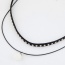 Personality Black Round Shape Pendant Double Layer Necklace