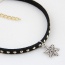 Personality Black Snowflake Shape Pendant Decorated Rivat Woman Anklet