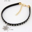 Personality Black Snowflake Shape Pendant Decorated Rivat Woman Anklet