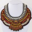 Bohemia Orange Beads Weaving Geometric Shape Decorated Collar Necklace