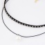 Temperament Black Pearl Pendant Decorated Double Layer Necklace