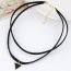 Trendy Black Triangle Shape Pedant Decorated Double Layer Necklace