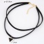 Trendy Black Triangle Shape Pedant Decorated Double Layer Necklace