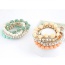 Trendy Orange Gemstone&flower&pearl Decorated Multi-layer Simple Bracelet