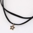 Elegant Black Star Shape Pendant Decorated Double Layer Necklace