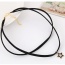 Elegant Black Star Shape Pendant Decorated Double Layer Necklace