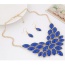 Elegant Sapphire Blue Oval Gemstone Decorated Simple Jewerly Sets