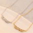 Sweet Silver Color Oval Diamond Decorated Pure Color Simple Necklace