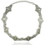 Vintage Silver Color Metal Diamond Shape Decorated Pure Color Choker