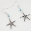 Fashion Silver Color+blue Bead& Starfish Shape Pendant Decorated Simple Earring