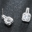 Sweet Silver Color Daimond Decorated Square Pendant Tassel Earring