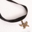 Elegant Black Starfish Shape Pendant Decorated Short Chain Choker