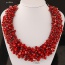 Fashion Red Bead Decorated Hand-woven Pure Color Design Necklace
